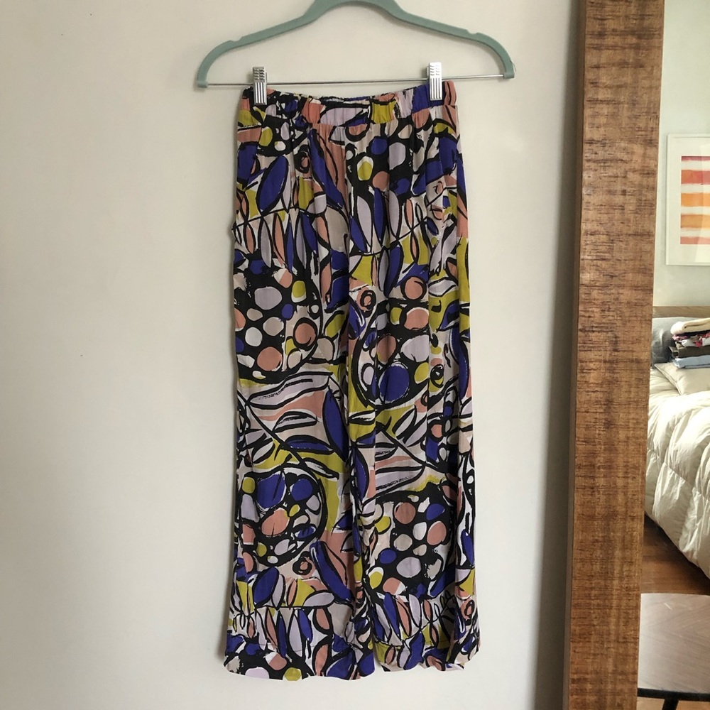 ZARA patterned wide leg pants